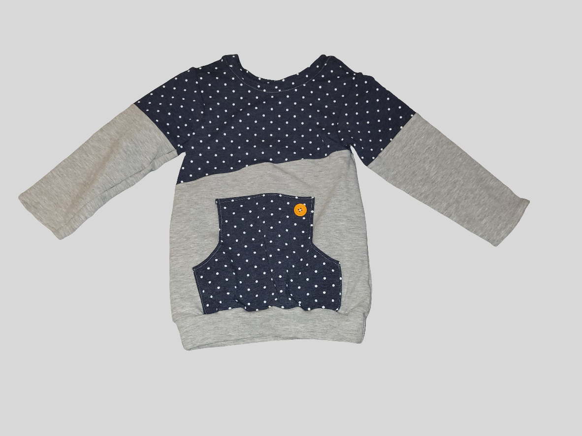 Pulli "Punkte grau" Größe 104-110