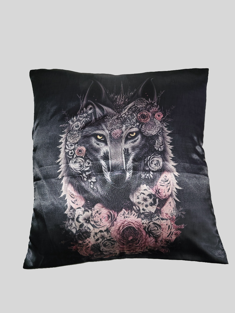 Kissen "Wolf" schwarz