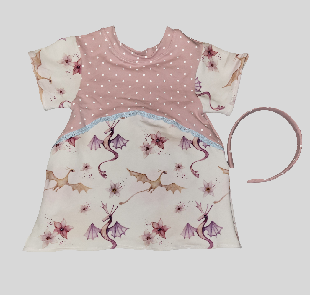 Kleid "Drachen weiß" Größe 92-98