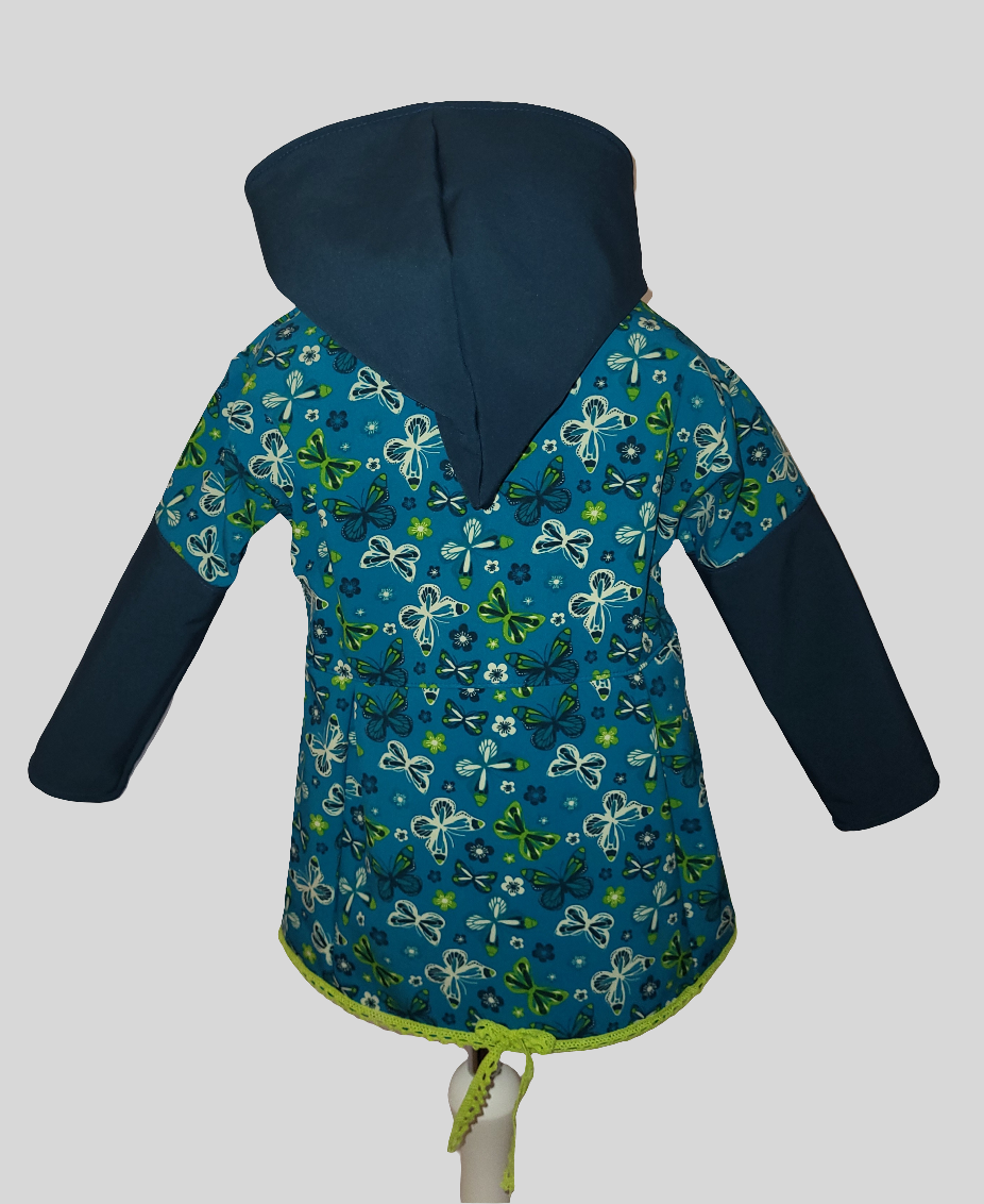 Softshell Jacke "Schmetterling blau" Größe 116-122