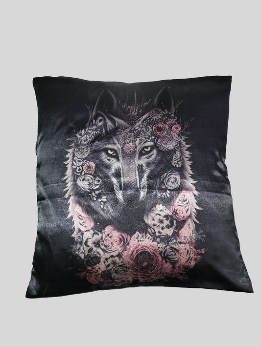 Kissen "Wolf" schwarz