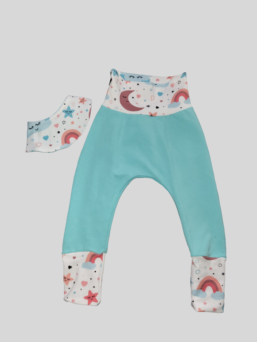 Hose "Wolken türkis" Größe 86-92