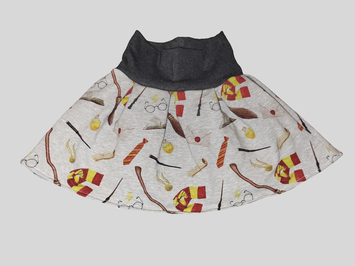 Rock "Zauberer grau" Größe 110-116