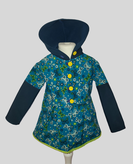 Softshell Jacke "Schmetterling blau" Größe 116-122